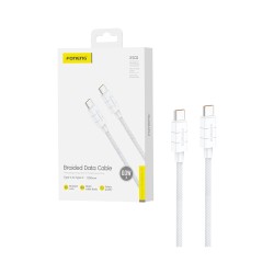 Cabo Foneng XS02 Braided Tipo C para Tipo C 60W 1,2M Branco